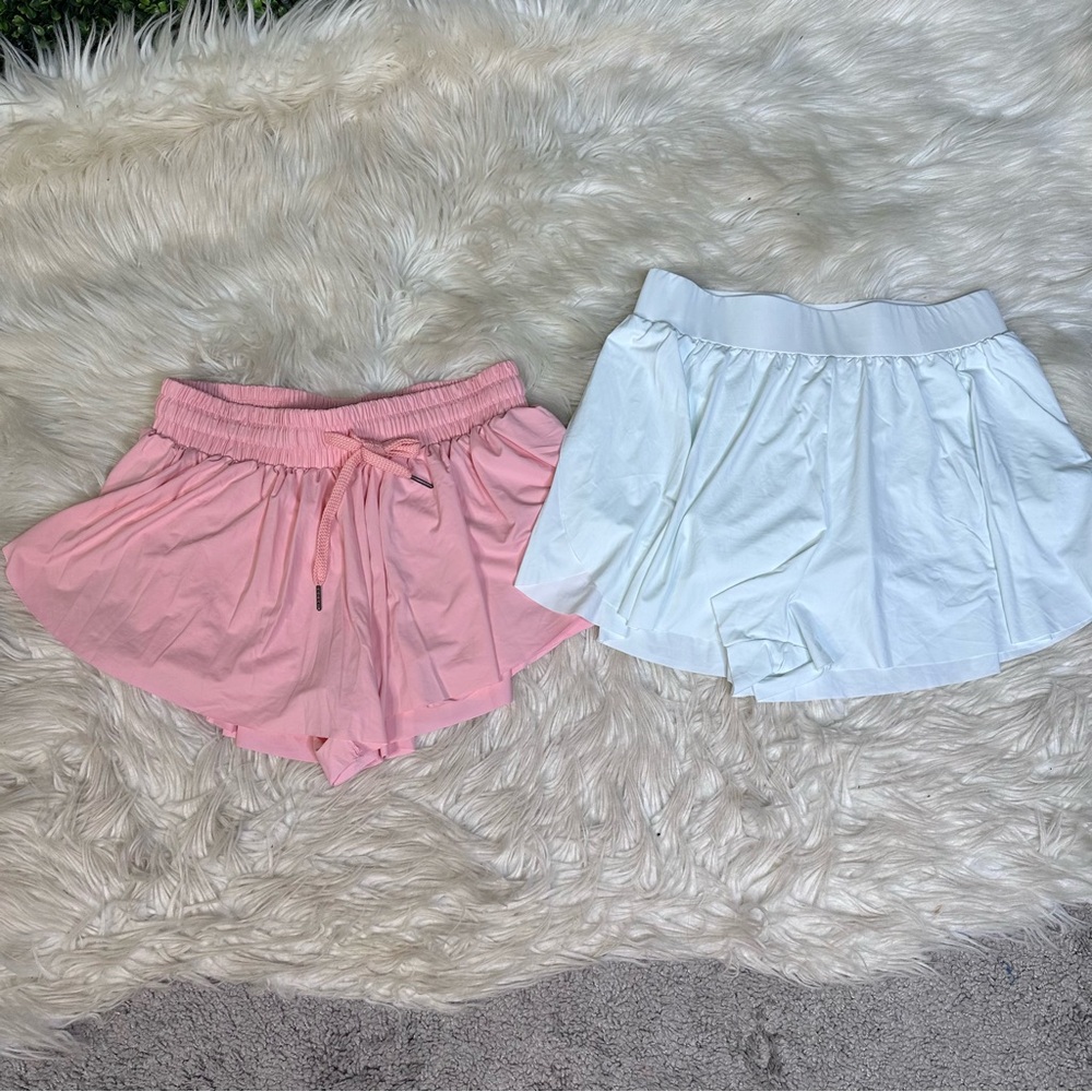 Nwot Women's Pink and White athletic shorts bundle Small &‎ Medium
